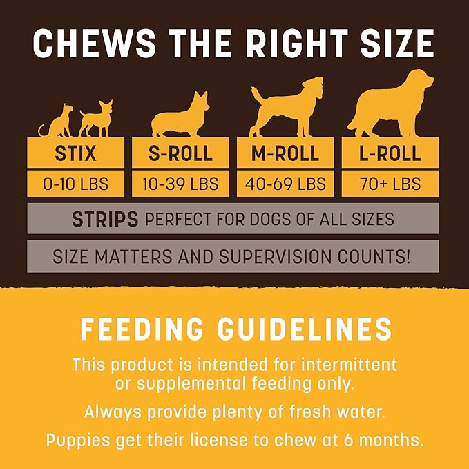 Earth Animal No Hide Medium Peanut Butter Flavored Natural Rawhide Free Dog Chews Long Lasting Chew Sticks | Treats for Large Dogs | Great for Aggressive Chewers (1 Pack)