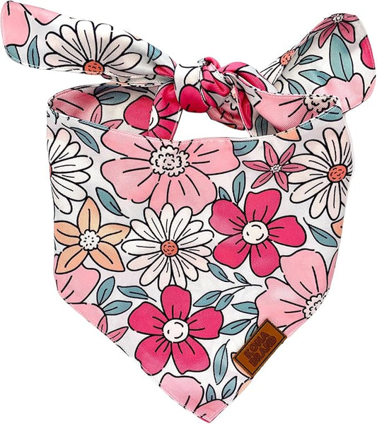 KonaBrandCo- Premium Handmade Dog Bandana | Dual Layered Silky Durable Polyester Fabric | Adjustable Fit Custom Shape- Won't Roll (Medium, KONA BUG)