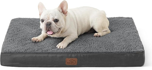 Bedsure Dog Bed Medium Size Dog - Orthopedic Waterproof Puppy Beds with Removable Washable Cover, Egg Crate Foam Pet Mat, Suitable for Pet Up to 35 lbs