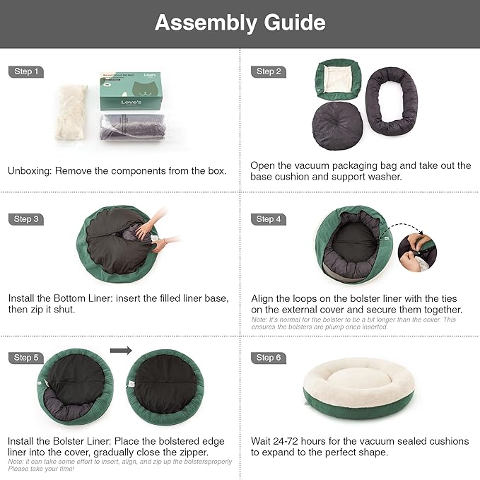 Love's cabin Round Donut Cat and Dog Cushion Bed, 30in Pet Bed for Medium or Large Dogs, Anti-Slip & Water-Resistant Bottom, Soft Durable Fabric Pet beds, Washable Calming Cat & Dog Bed Green