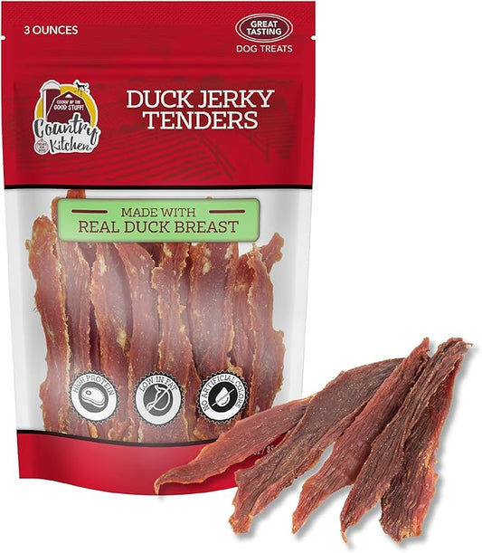 Duck Jerky Tender Dog Treats, Made with Real Duck, High Protein, Low Fat, No Artificial Colors, 3 oz