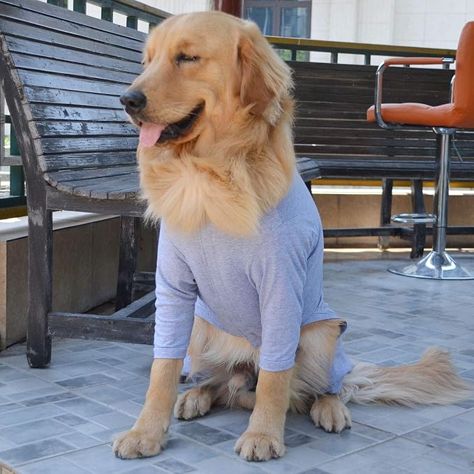 Lovelonglong Four Feet Dog Lightweight Pajamas, Pure Cotton Dog Jumpsuits 4 Legs Dog Onesies T-Shirt Stylish PJS Puppy Costume for Large Medium Small Dogs Gray XXXXL