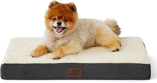 Bedsure Dog Bed for Small Dogs - Orthopedic Waterproof Puppy Beds with Removable Washable Cover, Egg Crate Foam Pet Mat, Suitable for Pet Up to 20 lbs