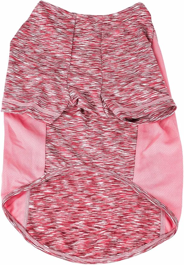 Pet Life ® Active 'Warf Speed' Heathred Dog Fitness and Yoga Pet T-Shirt Dog Clothes - Performance Dog T-Shirt with 4-Way-Stretch, Reflective and Quick-Dry Technology - Summer Dog Shirts