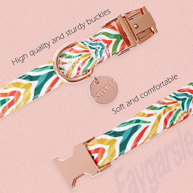 Faygarsle Multicolor Pattern Dog Collar for Small Medium Large Dogs Cute Puppy Collars for Female Dogs for Summer Spring Wedding Necklace Girl Dog Collar XS