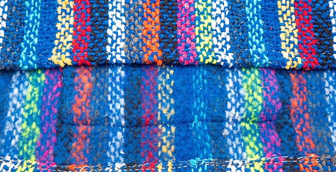 Mexican Dog Poncho Doggo Hoodie Baja Ponchos Blanket for Dogs Costume Pup Crew Pajamas Chihuahua Sweater Clothes from Small, Medium to Big Dog Made in Mexico with Recycled Fabric (5, Blue)
