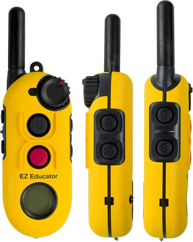 E-Collar Educator EZ-902-1/2 Mile Remote Waterproof Trainer Easy Educator - Static, Vibration and Sound Stimulation Collar with PetsTEK Dog Training Clicker