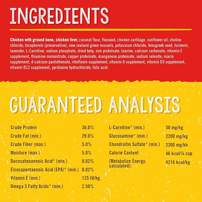 Stella & Chewy's Freeze-Dried Raw Dog Food for Hip & Joint - Cage-Free Chicken - Natural Solution for Joint Pain, Mobility & Inflammation - Premium Raw Nutrition - 13 oz