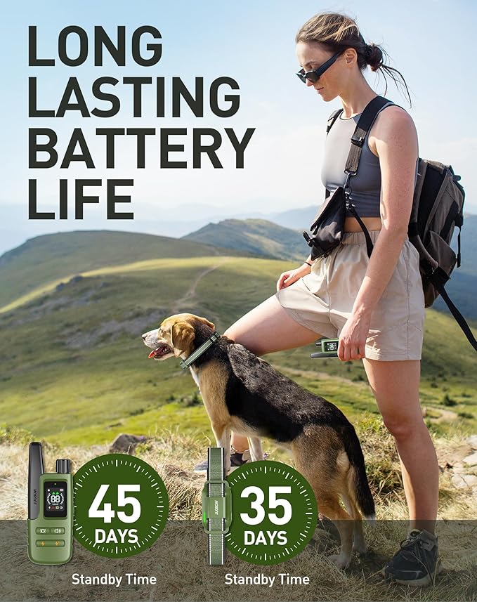 Jugbow Dog Shock Collar - 4200FT Dog Training Collar with Remote for 5-120lbs Small Medium Large Dogs, IPX8 Waterproof E Collar with 4 Training Modes, Security Lock, Rechargeable Shock Collar Green