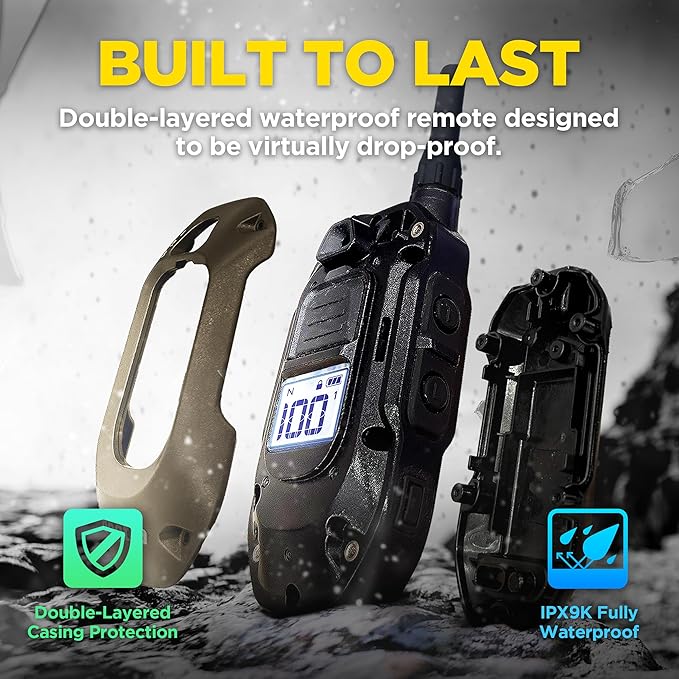 Dogtra X-Series E-Collar Transmitter 10 lbs+, 1/2 Mile Range, LED Light, 100 Levels of Precise Control for Stubborn Dogs, Waterproof, Boost for Quick Recall, Vibration, Safety Lock & Tone