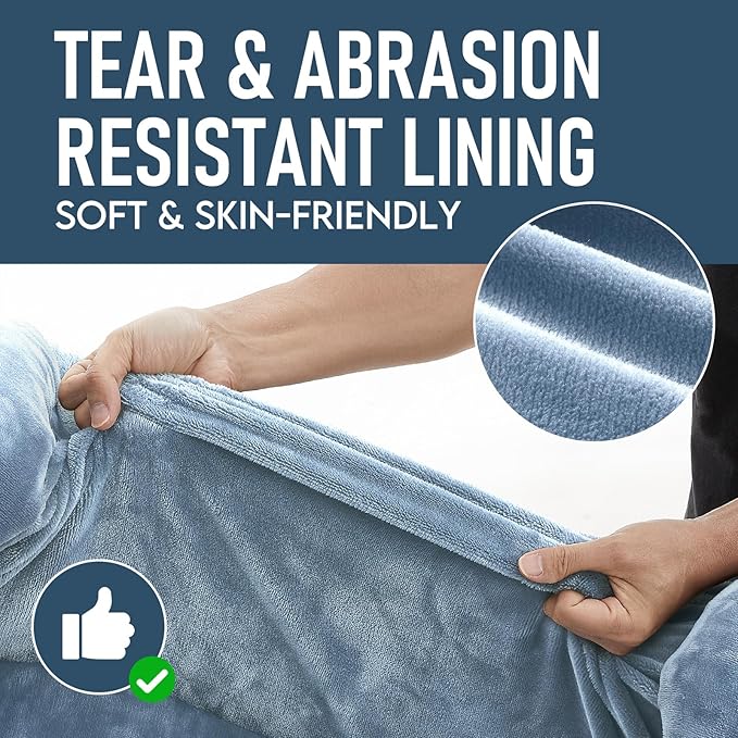 OhGeni Orthopedic Big Dog Couch X-Large Sized Pet Beds for Fathers Gifts with Comfort Foam Support, Soft Indestructible Fabric, Machine Washable Waterproof Removable Cover, 42-Inch (Washed Blue)