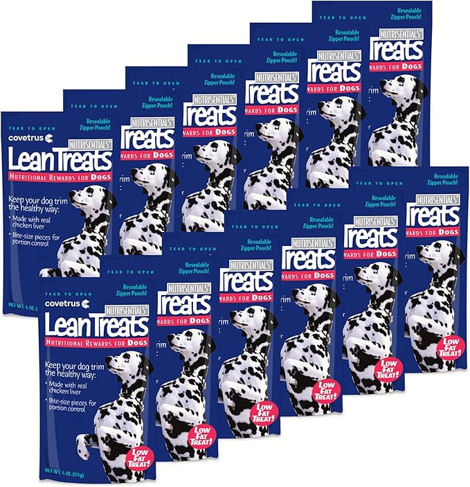 Nutrisential Lean Treats for Dogs - Soft Dog Treats for Small & Medium Dogs - Nutritional Low Fat Bite Size K9 Treats - Chicken Flavor - 12 Pack - 4oz