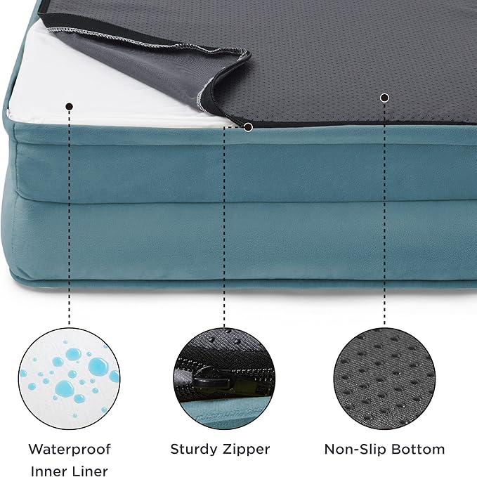 Bedsure Orthopedic Dog Bed for Extra Large Dogs - XL Plus Waterproof Dog Sofa Beds, Supportive Foam Pet Couch Bed with Removable Washable Cover, Waterproof Lining and Nonskid Bottom, Blue