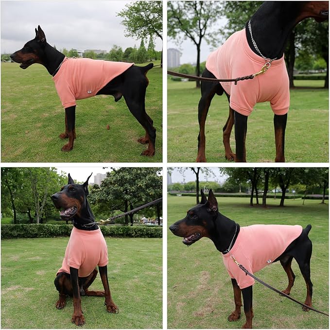 Lovelonglong Sweatshirt Cold Weather Pullover Autumn and Winter T-Shirts for Small Medium Large Size Dogs Lobster-Pink 4XL
