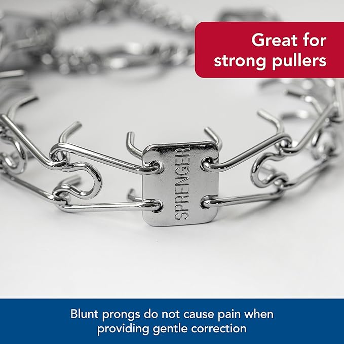 Herm Sprenger Ultra-Plus Prong Dog Training Collar, Chrome, 3.25 mm x 20" Neck Size; 22" Chain Length