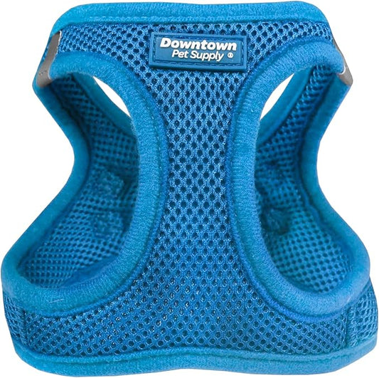 Downtown Pet Supply Step in Dog Harness for Small Dogs No Pull, Large, Cobalt - Adjustable Harness with Padded Mesh Fabric and Reflective Trim - Buckle Strap Harness for Dogs