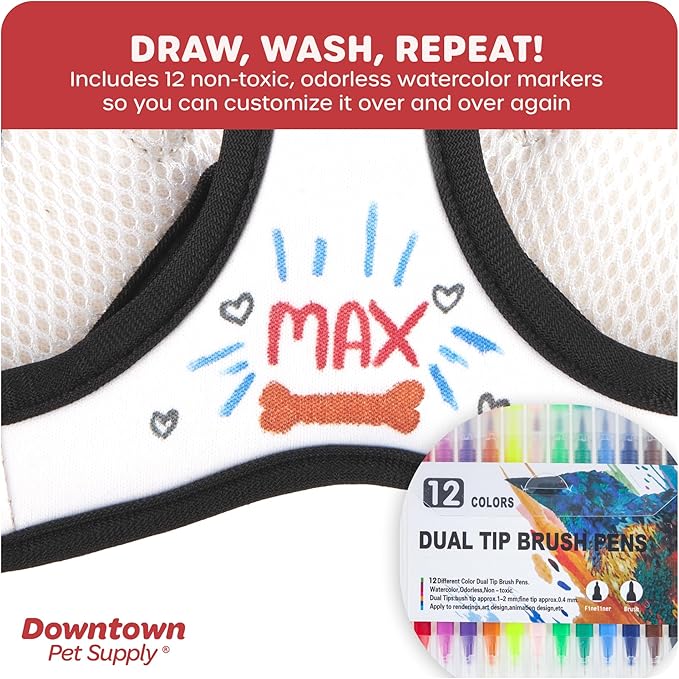 Downtown Pet Supply Step-in Dog Harness for Small Dogs - X-Small, Doodle - Adjustable, No Pull, Reflective Trim, Padded Mesh Fabric, Buckle Strap