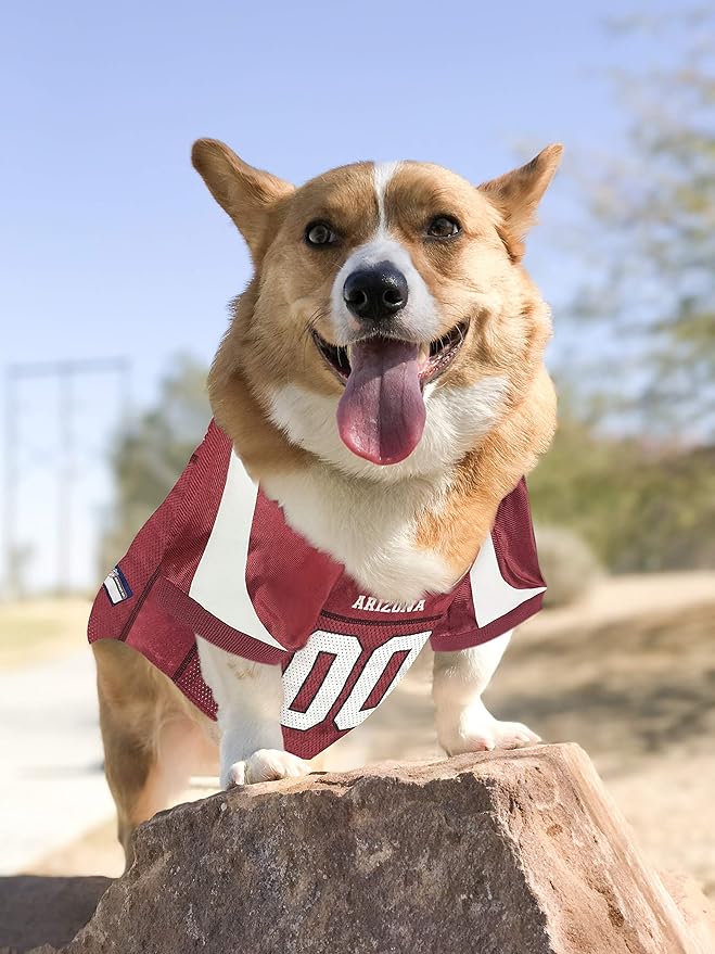 Pets First NFL Arizona Cardinals Dog Jersey, Size Large - Best Dog & Cat Football Jersey Costume