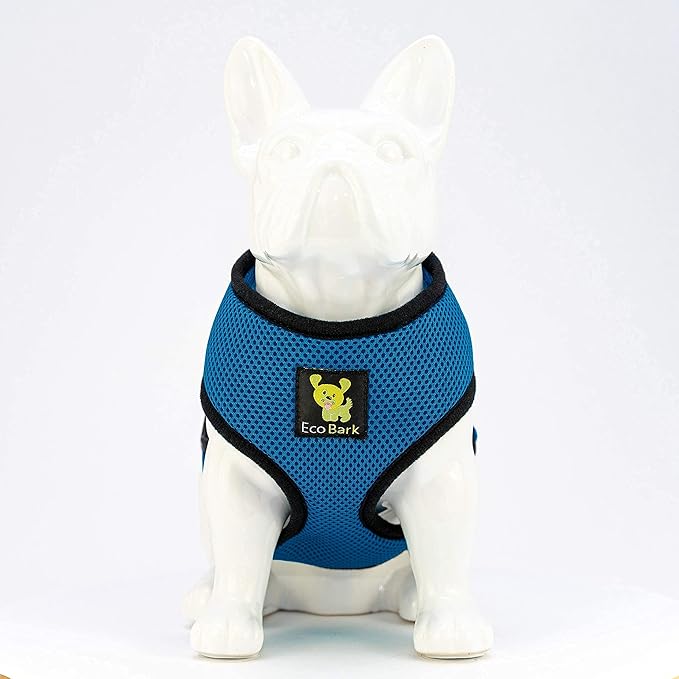 EcoBark Dog Harness - Eco-Friendly Max Comfort Harnesses - Luxurious Soft Mesh Halter - Over The Head Harness Vest- No Pull and No Choke for Large, XL, and XXL Dogs (XL, Teal Blue)