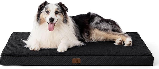 Bedsure Large Dog Bed for Crate - Orthopedic Waterproof Puppy Beds with Removable Washable Cover, Egg Crate Foam Pet Mat, Suitable for Pet Up to 90 lbs