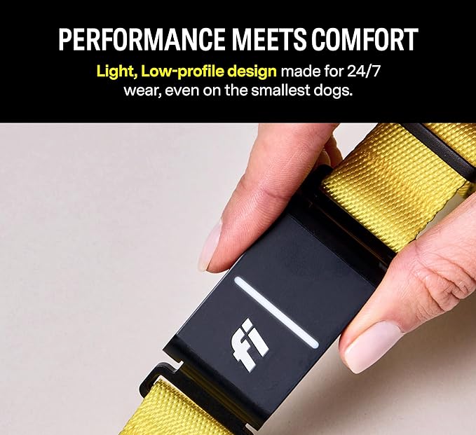 Fi Series 3 Smart Dog Collar - GPS Dog Tracker and Activity & Health Monitor, Waterproof, LED Light, Escape Alerts, Nationwide Coverage [Free 1 Year Membership] (Pink, Medium)