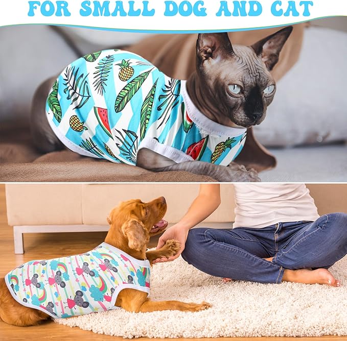 Paterr 25 Pcs Dog Shirts Printed Puppy Clothes Breathable Cartoon T Shirt for Dog Soft Puppy Clothing Lovely Pet Shirts Outfits for Pet Dogs Cats Summer Party Holiday, 25 Styles (Size: L)