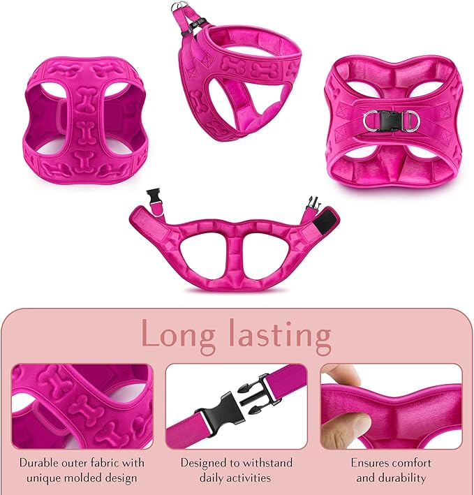 Comfort fit Step-in Dog & Puppy Harness - Comfortable All Weather Dog Vest Harness: Adjustable, Soft Padded, Easy to Put-on for Small, Medium-Sized Dogs.