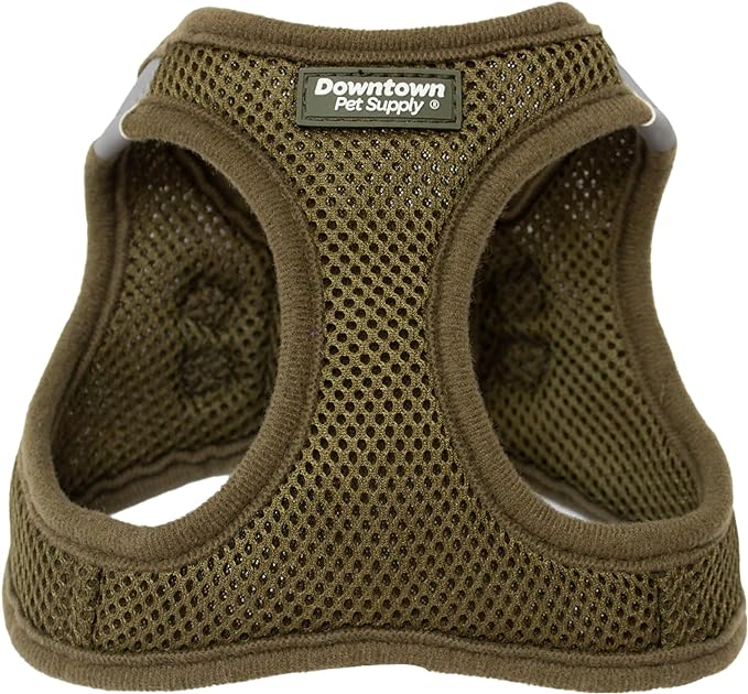 Downtown Pet Supply Step in Dog Harness for Small Dogs No Pull, Small, Hunter Green - Adjustable Harness with Padded Mesh Fabric and Reflective Trim - Buckle Strap Harness for Dogs