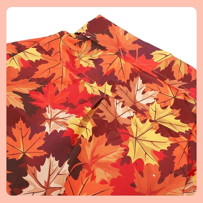 PUPTECK Dog Shirt, Cute Puppy Cat Polo T-Shirt, Soft Pet Clothes Boy Girl Outfit for Small Medium Sized Dogs, Costume Fall Leaves S