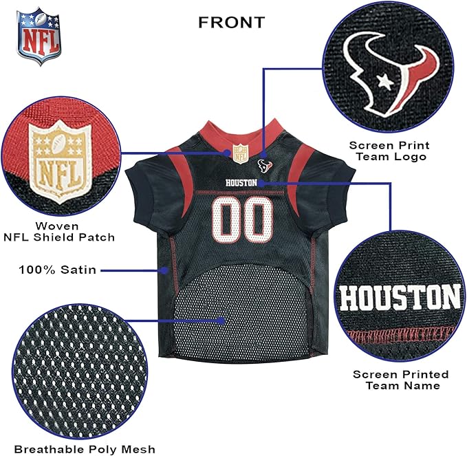 Pets First NFL Houston Texans Dog Jersey, Size X-Small - Best Football Jersey Costume for Dogs