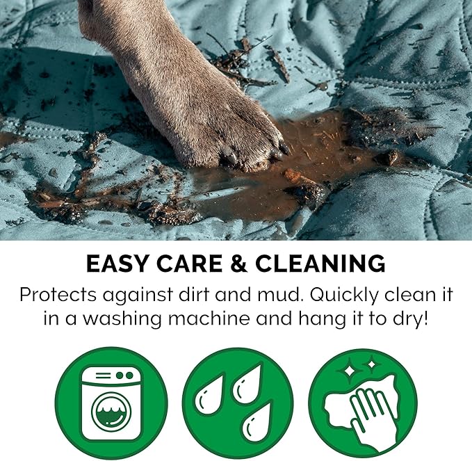 Furhaven Waterproof & Non-Slip Twin Size Mattress Cover Protector for Dogs & Cats, Washable, For Beds, Couches, & Car Seats - Quilted Twill Blanket Mattress Cover - Nile Blue, Small/Twin Size