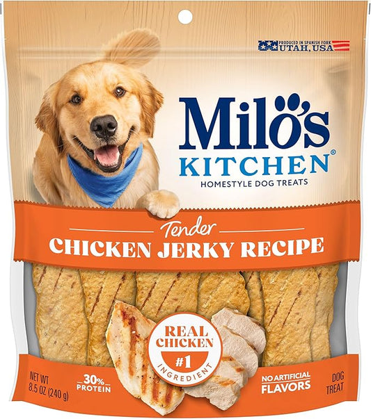 Milo's Kitchen Homestyle Dog Treats, Chicken Jerky, 8.5 Ounce, High Protein, No Artifical Flavors