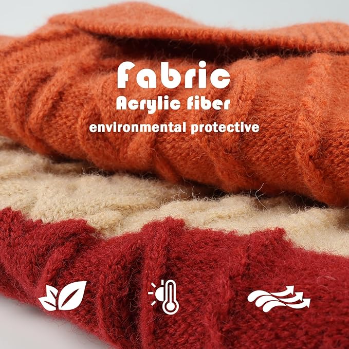 Dog Knitted Turtleneck Sweater - Dog Warm Pullover Color Block Cable Knitwear, Doggie Winter Clothes for Cats and Small Dogs Chihuahua, Bulldog (Orange, S)