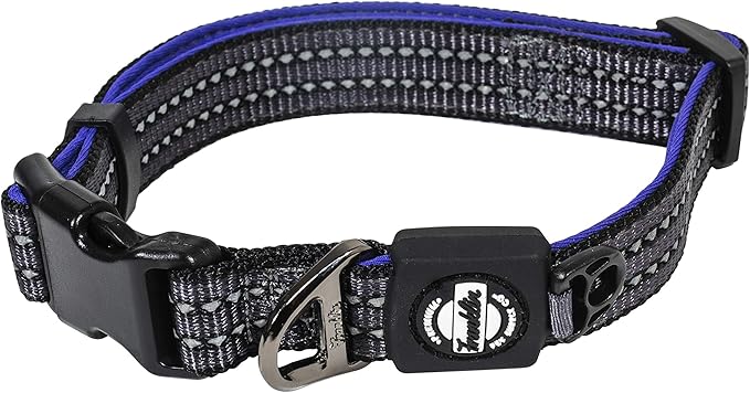 Franklin Pet Supply Co. - Nylon Dog Collar - Reflective Comfort - Fit - Neoprene - Adjustable- Small- Medium - Large - Puppy - Dog - Cat- Easy Clip