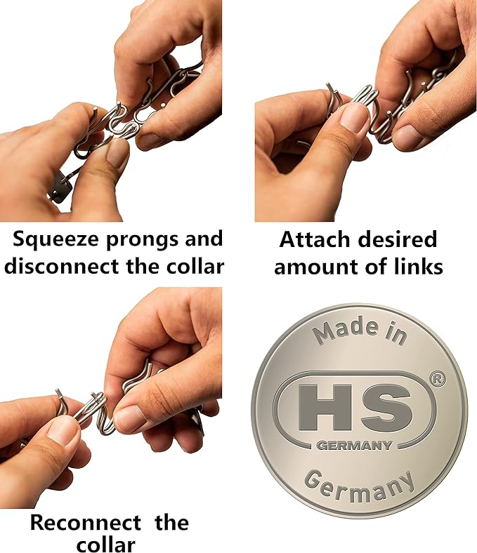 Herm Sprenger - Chrome Plated Steel Additional Prong Links for Herm Sprenger Ultra-Plus Dog Training Collar - for Small Medium Large Dogs - Made in Germany (2.25 mm)