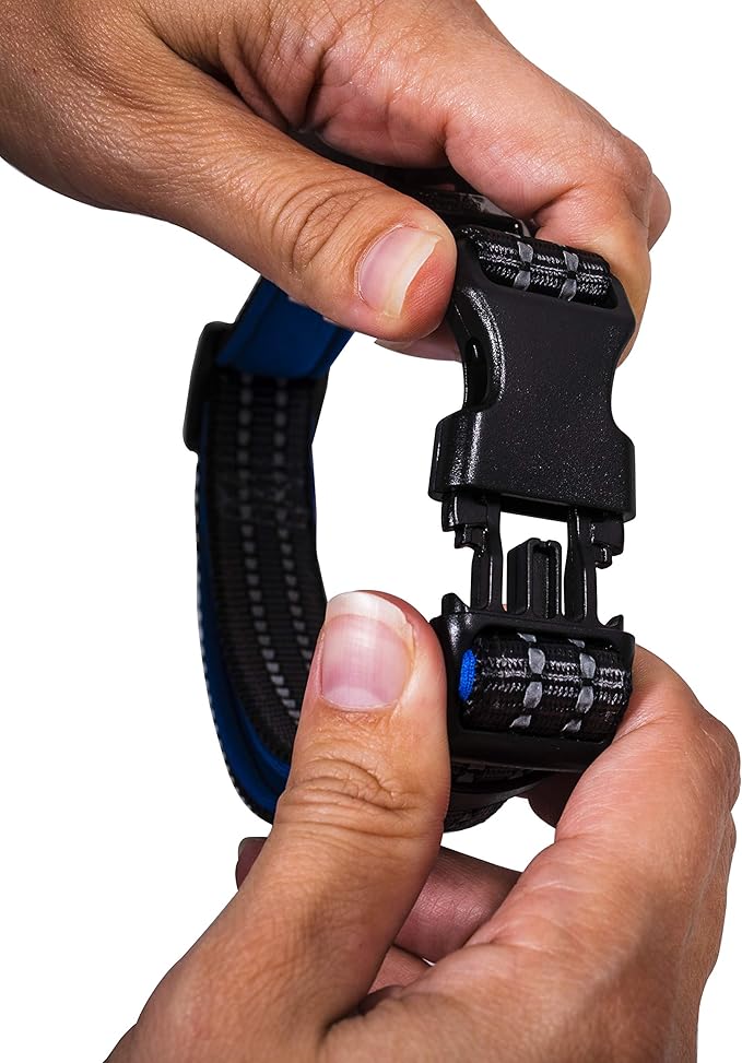 Franklin Pet Supply Co. - Nylon Dog Collar - Reflective Comfort - Fit - Neoprene - Adjustable- Small- Medium - Large - Puppy - Dog - Cat- Easy Clip