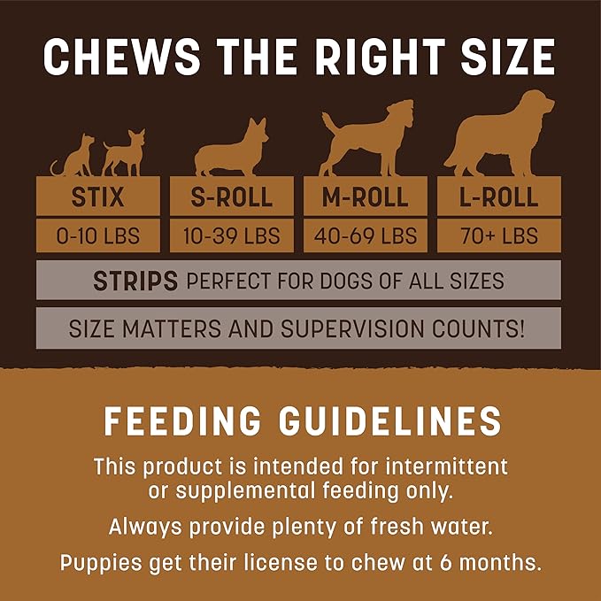 Earth Animal No Hide Medium Venison Flavored Natural Rawhide Free Dog Chews Long Lasting Chew Sticks | Treats for Large Dogs | Great for Aggressive Chewers (3 Pack)