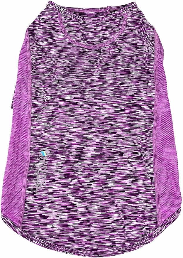 Pet Life ® Active 'Warf Speed' Heathred Dog Fitness and Yoga Pet T-Shirt Dog Clothes - Performance Dog T-Shirt with 4-Way-Stretch, Reflective and Quick-Dry Technology - Summer Dog Shirts