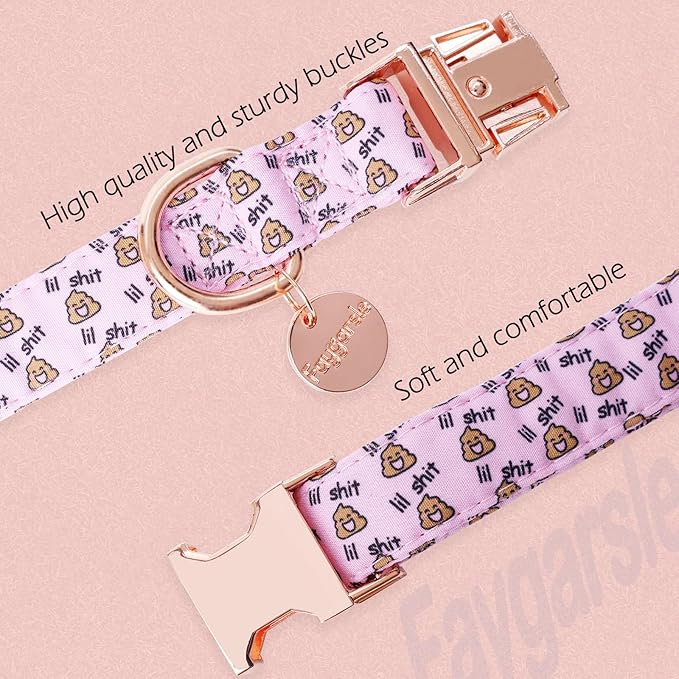Faygarsle Pink Dog Collar for Small Medium Large Dogs Cute Puppy Collars for Female Dogs Funny Dog Collars for Summer Spring Wedding Necklace Girl Dog Collar M