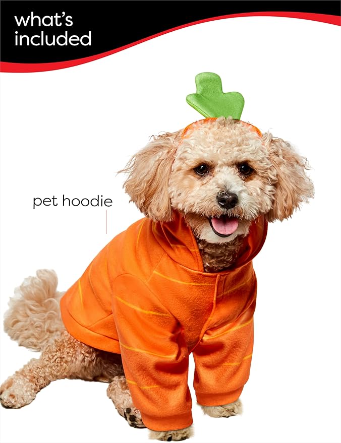 Rubies Carrot Fun and Cute Pet Costume Hoodie for Themed Parties and Halloween, X-Large