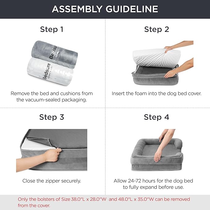 Bedsure Orthopedic Dog Bed for Medium Dogs - Waterproof Dog Sofa Beds Medium, Supportive Foam Pet Couch Bed with Removable Washable Cover, Waterproof Lining and Nonskid Bottom, Winter Moss