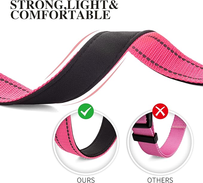 2 Pack Reflective Dog Collars for Medium Large and Small Breed Dogs Male Female,Padded Soft Durable Nylon Neoprene Collar for Puppy Dogs Girl Boy with Quick Release Safety Buckle,Red Black,XS