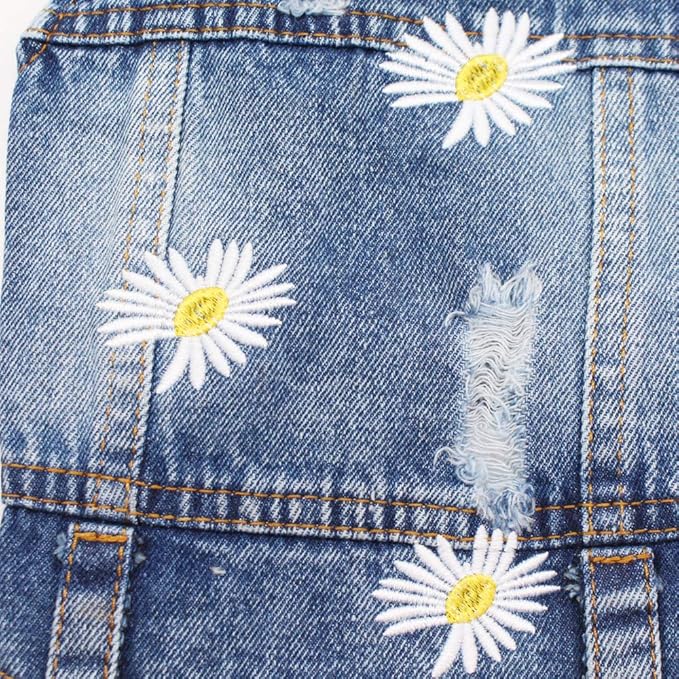 Pet Clothes Denim Dog Costume Summer Cowboy Vest Daisy Shirt Jeans Jacket Puppy Clothing for Chihuahua Yorkies