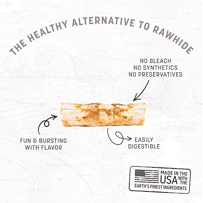 Earth Animal No Hide Small Long Lasting Dog Chew Rolls, Beef, 2 Count Pack of 3