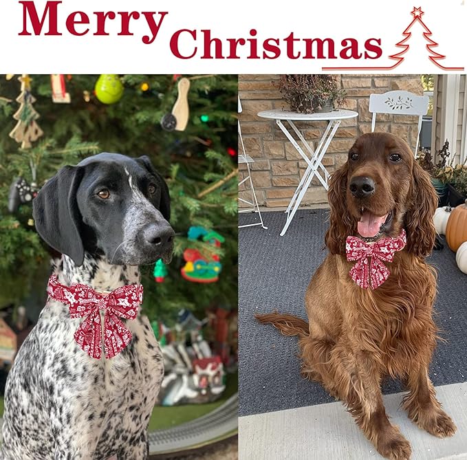 Unique style paws Christmas Dog Collar with Bow Tie Gingerbread & Snowman Winter Puppy Collar for Small Medium Large Dogs-XS