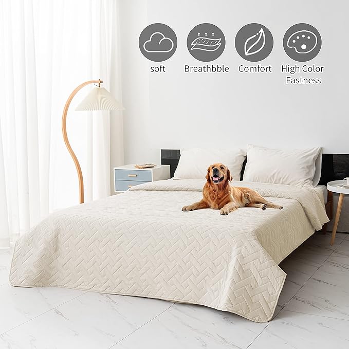 fuguitex Waterproof Dog Bed Cover Couch Cover for Pet Anti-Slip Cat Mat Pet Pad Blanket for Sofa Chair Recliner Bed Furniture Protrctor