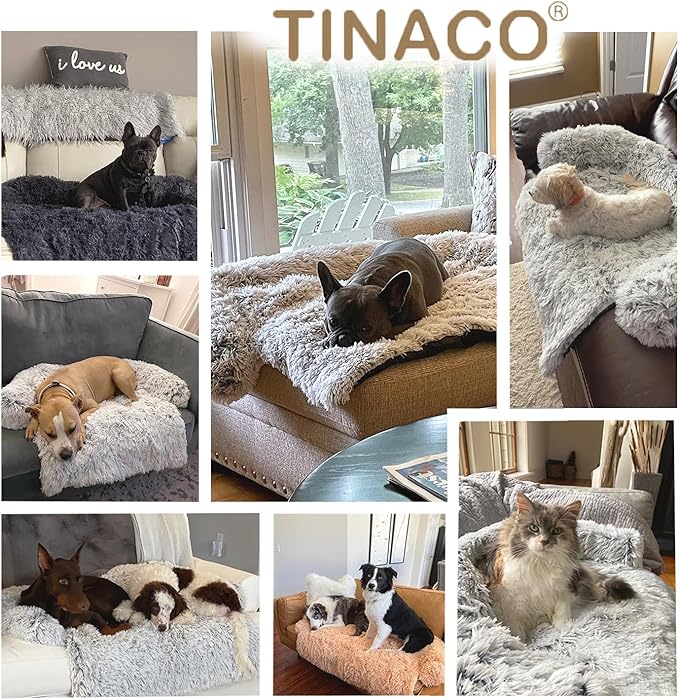 Dogs/Cats Bed Mats, Couch Cover for Dogs, Sofa Style Luxurious Mat for Pets, Waterproof Lining and Nonskid Bottom Perfect on Dog Crate, Cat Cage or in The Car. (Desert Brown, L)