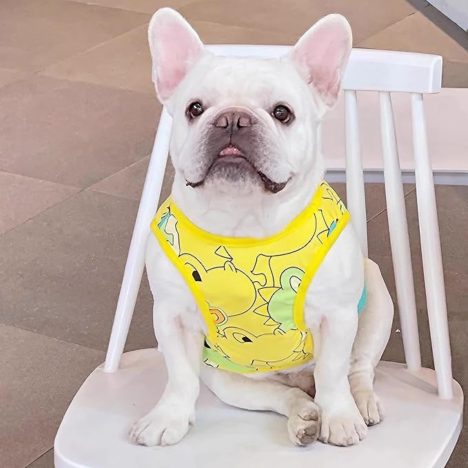 Dog Shirts for Small Medium Dogs French Bulldog Clothes,Funny Dog Dinosaur Shirts Frenchie Clothes for Pets, Breathable Puppy Sweatshirts Cotton Tank Top Costume Cats Tshirts,Yellow,M