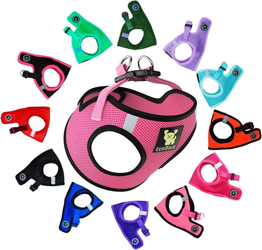 EcoBark Step in Dog Harness Reflective Soft Ultra Padded Mesh Dog Harnesses for XXS, XS, Small, and Medium Dogs Eco-Friendly Comfort Secure Halter No Pull Adjustable Pet Vest