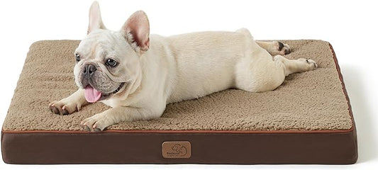 Bedsure Dog Bed Medium Size Dog - Orthopedic Waterproof Puppy Beds with Removable Washable Cover, Egg Crate Foam Pet Mat, Suitable for Pet Up to 35 lbs